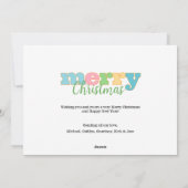 Kleurrijke Retro Bold Typografie Vrolijk en Helder Feestdagenkaart (Achterkant)