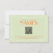 Kleurrijke Retro Bold Unieke QR Code Wedding RSVP Kaartje (Voorkant)