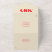 Kleurrijke Retro boog foto bruiloft All In One Uitnodiging (Buitenkant)