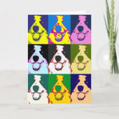 Kleurrijke Retro Border Collie Pop Art 40e Verjaar Kaart (Voorkant)