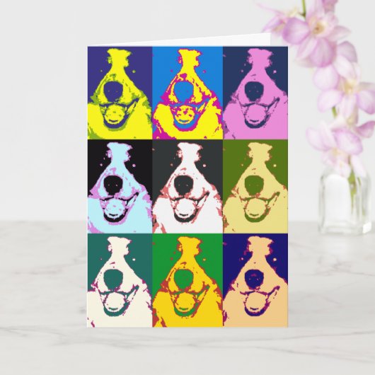 Kleurrijke Retro Border Collie Pop Art 40e Verjaar Kaart (Orchidee)