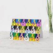 Kleurrijke Retro Border Collie Pop Art 60th Verjaa Kaart (Voorkant)