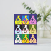 Kleurrijke Retro Border Collie Pop Art Briefkaart (Staand voorkant)