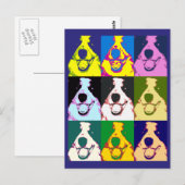 Kleurrijke Retro Border Collie Pop Art Briefkaart (Voorkant / Achterkant)