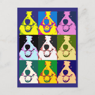 Kleurrijke Retro Border Collie Pop Art Briefkaart