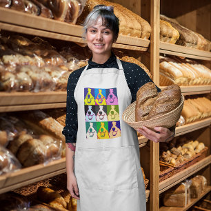 Kleurrijke Retro Border Collie Pop Art Lang Schort