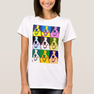 Kleurrijke Retro Border Collie Pop Art T-shirt