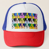Kleurrijke Retro Border Collie Pop Art Trucker Pet (Voorkant)