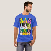 Kleurrijke Retro Border Collie Pop Art Unisex T-shirt (Voorkant volledig)
