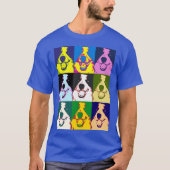 Kleurrijke Retro Border Collie Pop Art Unisex T-shirt (Voorkant)