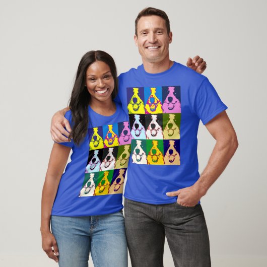 Kleurrijke Retro Border Collie Pop Art Unisex T-shirt (Unisex)