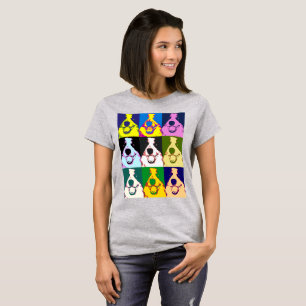 Kleurrijke Retro Border Collie Pop Art Vrouwen T-shirt
