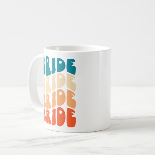 Kleurrijke Retro Bride Mok Cadeaus voor Bride To B (Voorkant links)