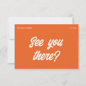 Kleurrijke Retro Bright Bold Funky Moderne Bruilof RSVP Kaartje (Achterkant)