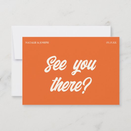 Kleurrijke Retro Bright Bold Funky Moderne Bruilof RSVP Kaartje (Achterkant)