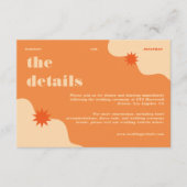 Kleurrijke Retro Bright & Bold Wedding Details Informatiekaartje (Voorkant)