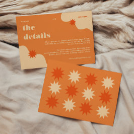 Kleurrijke Retro Bright & Bold Wedding Details Informatiekaartje