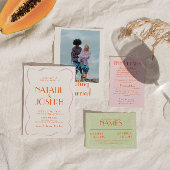 Kleurrijke Retro Bright Fun  Schattigee bruiloft Kaart