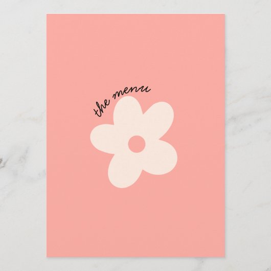 Kleurrijke Retro Bright Funky Modern Dinner Bruilo Menu (Achterkant)