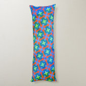 Kleurrijke Retro Bright Geometrische sterren Patro Lichaamskussen (Achterkant (Verticaal))