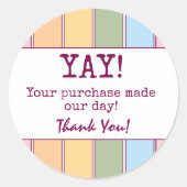 Kleurrijke Retro Business Bedankt Ronde Sticker (Voorkant)