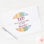 Kleurrijke Retro Business Bedankt Ronde Sticker (Envelop)