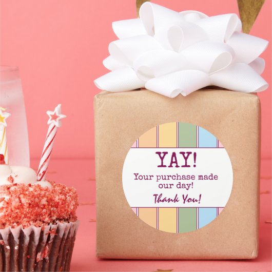 Kleurrijke Retro Business Bedankt Ronde Sticker (Feest)