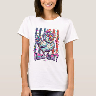 Kleurrijke Retro Cartoon Kip met Hart Bril  T-shirt