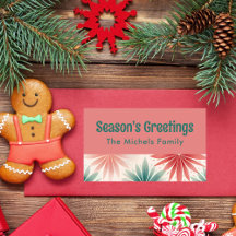 Kleurrijke Retro Christmas Family Gift Label Label