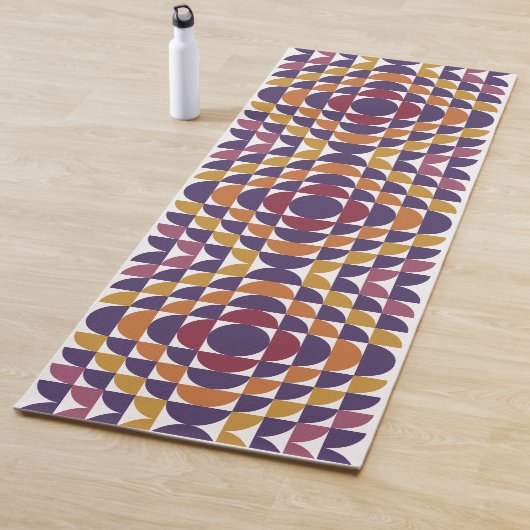 Kleurrijke Retro Cirkels Yoga Mat (In situ)