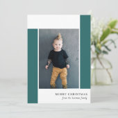 Kleurrijke Retro Citrus & Bloemige Turquoise Kerst Feestdagenkaart (Staand voorkant)