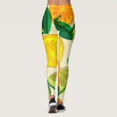 Kleurrijke retro Citrus l Sinaasappel l Geel l Gro Leggings (Achterkant)