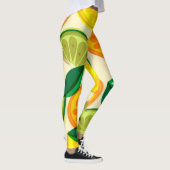 Kleurrijke retro Citrus l Sinaasappel l Geel l Gro Leggings (Rechts)
