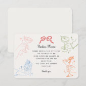 Kleurrijke Retro Cocktail Bach Party Panties Invoe Informatiekaartje (Voorkant / Achterkant)