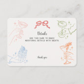 Kleurrijke Retro Cocktail Party Details Invoegen Informatiekaartje (Voorkant)