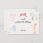 Kleurrijke Retro Cocktail Party Details Invoegen Informatiekaartje (Voorkant / Achterkant)