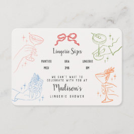 Kleurrijke Retro Cocktail Party Lingerie Maat Inse Informatiekaartje