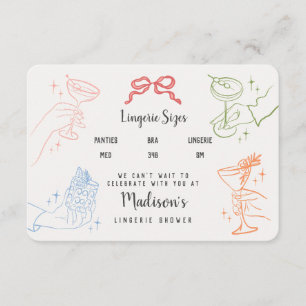 Kleurrijke Retro Cocktail Party Lingerie Maat Inse Informatiekaartje