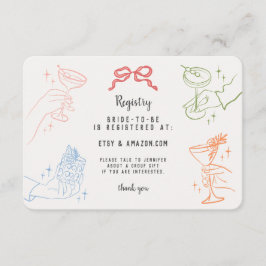 Kleurrijke Retro Cocktail Party Registry Kaart Inv