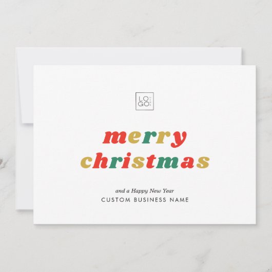 Kleurrijke Retro Custom Logo Holiday Kaart (Voorkant)