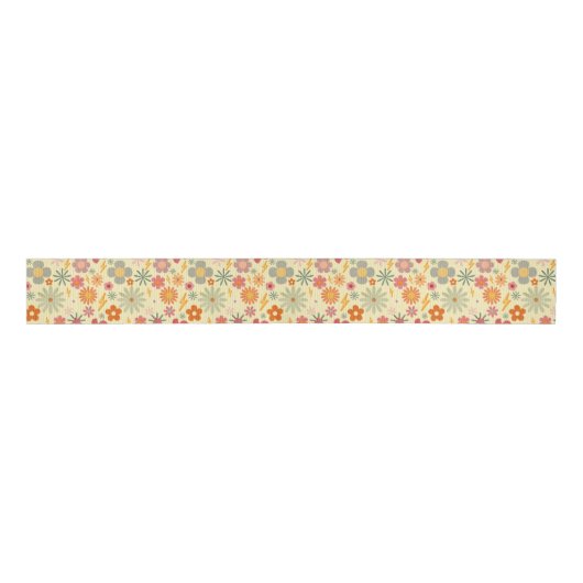 Kleurrijke Retro Daisy Flowers design patroon Lint (Voorkant)