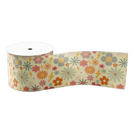 Kleurrijke Retro Daisy Flowers design patroon Lint