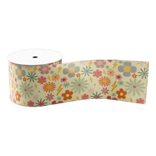 Kleurrijke Retro Daisy Flowers design patroon Lint