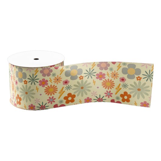 Kleurrijke Retro Daisy Flowers design patroon Lint (Spoel)