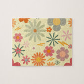 Kleurrijke Retro Daisy Flowers puzzel Legpuzzel (Horizontaal)