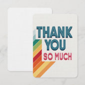 Kleurrijke retro "Dank je wel" Dank je wel kaart (Voorkant / Achterkant)