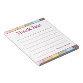 Kleurrijke retro Dank u Jouw naam Lined Notitieblok (Schuin)