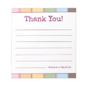 Kleurrijke retro Dank u Jouw naam Lined Notitieblok (Voorkant)