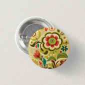 Kleurrijke retro design floral Button (Voorkant /achterkant)