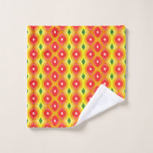 Kleurrijke retro diamant strepen patroon bad handdoek (Wasdoekje)